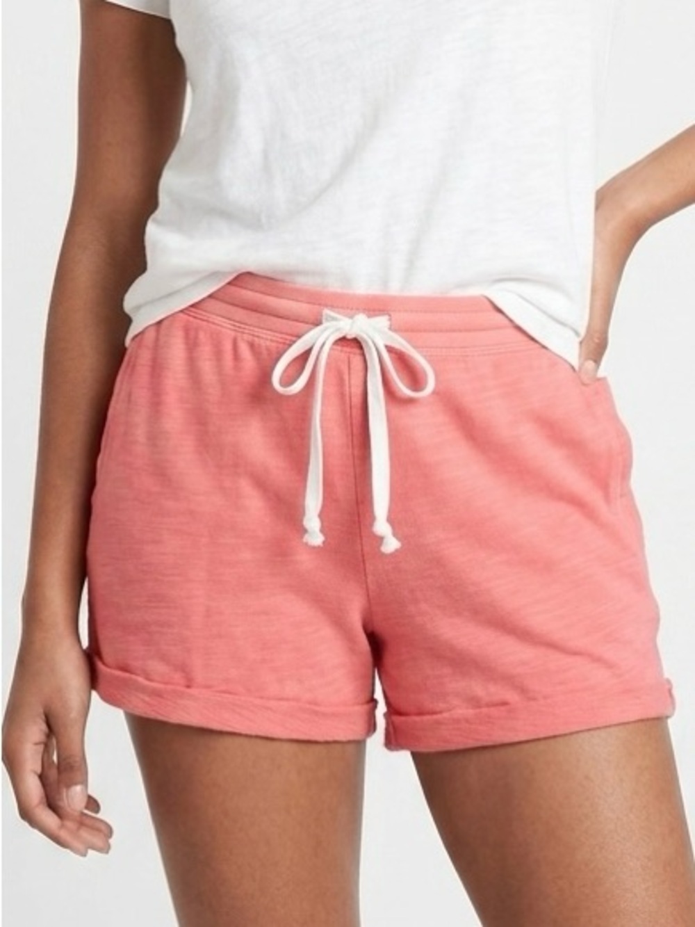 Crew NWT Vintage Cotton Terry Cutoff Shorts Tuscan Coral XL Coastal